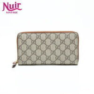 Gucci GG Supreme Roundship Long Wallet Beige